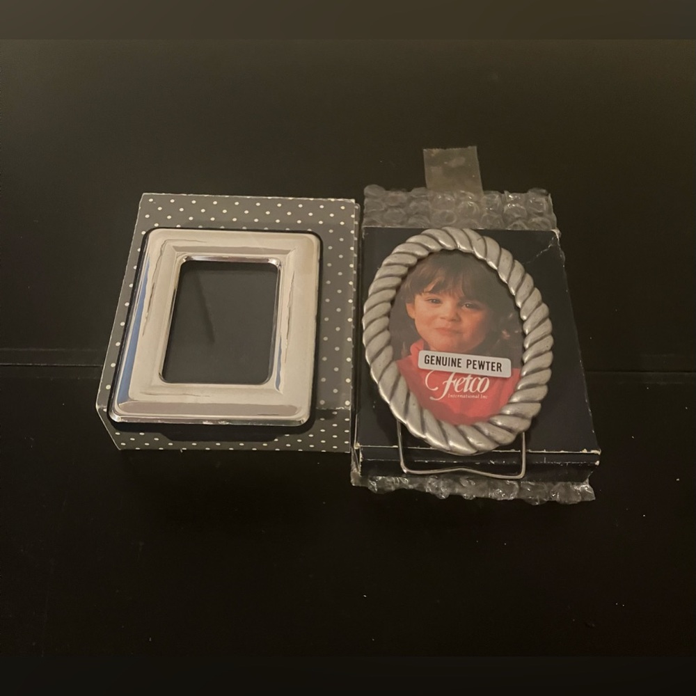 Lot of 2 Small Photo Frames- W/Boxes Made in Italy
